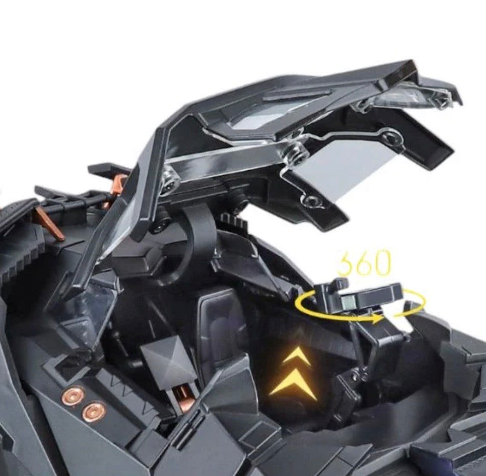 QY Toys The Dark Knight Trilogy: Batman Tumbler Batmobile 1:18th Scale Die-Cast Car (with Light + Sound + Mist Effects)